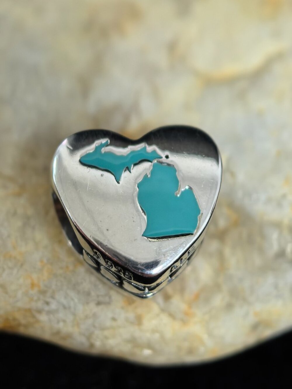 Pandora Michigan HOME Heart Dangle Charm Pendant, S925 Silver Jewelry (Women's)